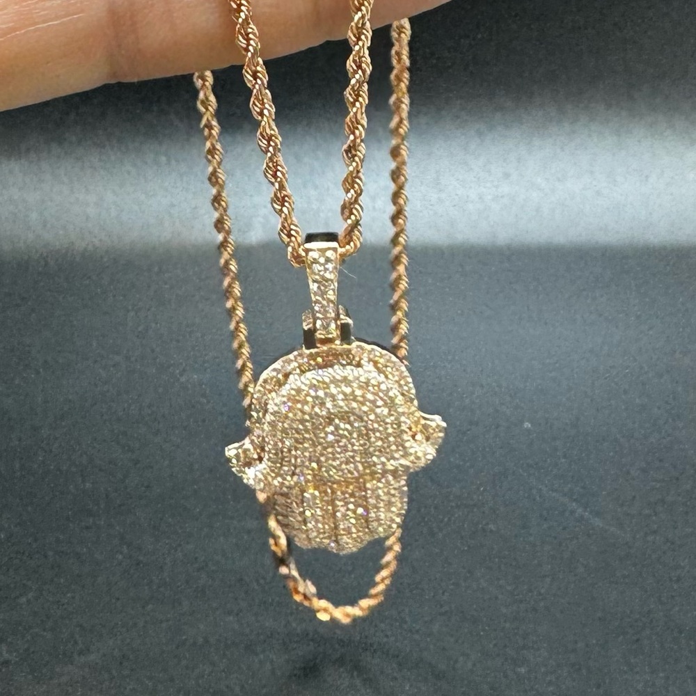 HAMSA 3 carat diamonds Rose Gold 22 inch chain